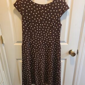 Jones Wear Chocolate Dress with Cream Dots